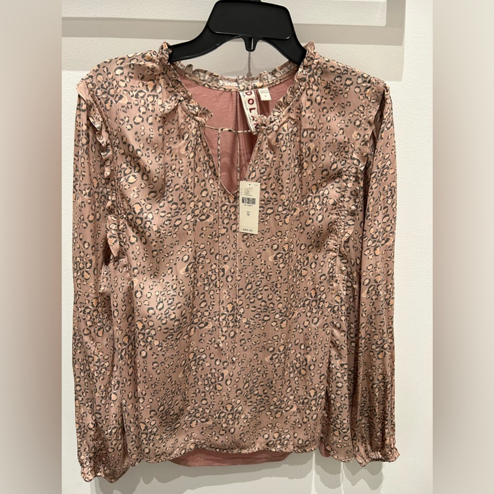 Anthropologie Dolan Miramar Leopard Print Blouse Size Medium